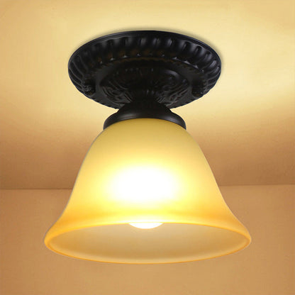 Adeline Vintage Bell Glass Semi Flush Ceiling Light