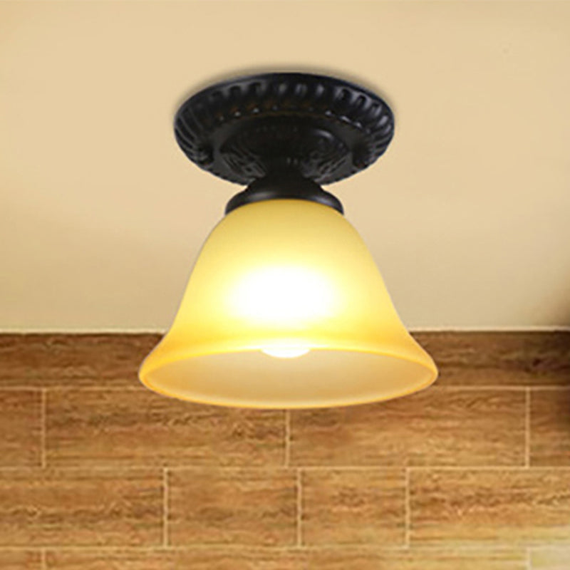 Adeline Vintage Bell Glass Semi Flush Ceiling Light