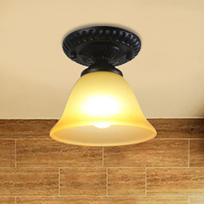 Adeline Vintage Bell Glass Semi Flush Ceiling Light