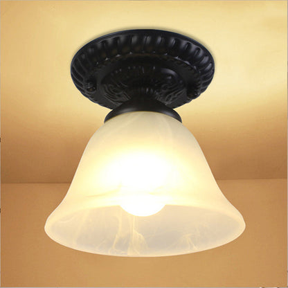 Adeline Vintage Bell Glass Semi Flush Ceiling Light