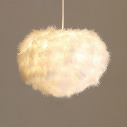 Léonie Fluffy Feather Sphere Chandelier