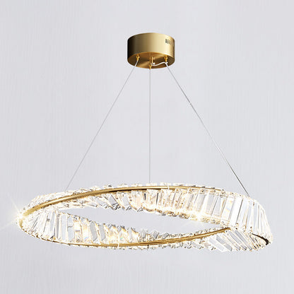 Céline Twisted Ring Crystal LED Chandelier