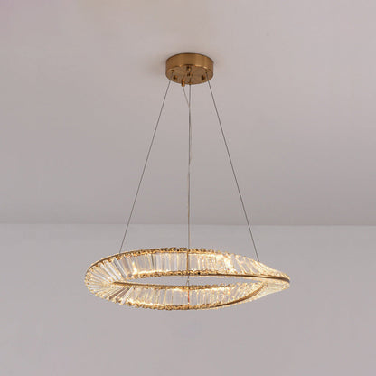 Céline Twisted Ring Crystal LED Chandelier
