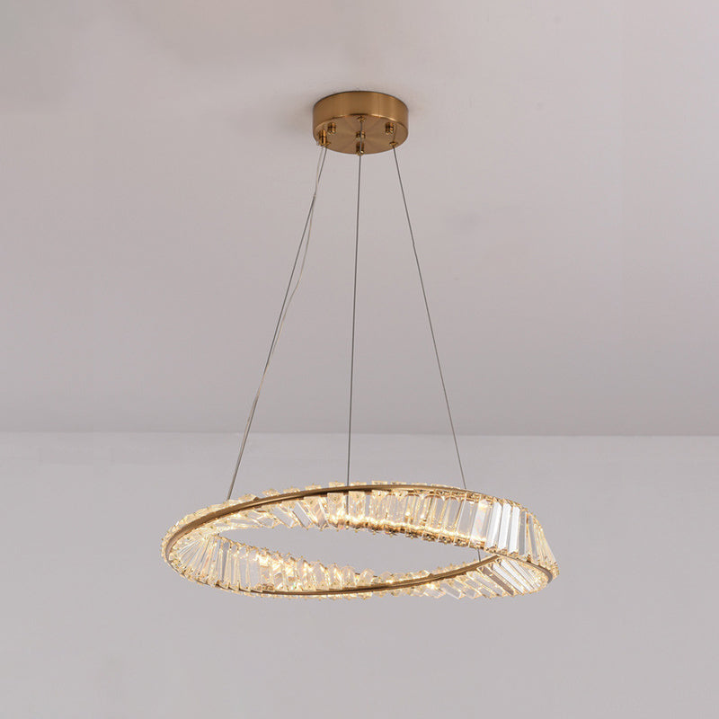 Céline Twisted Ring Crystal LED Chandelier