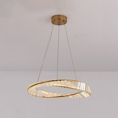Céline Twisted Ring Crystal LED Chandelier