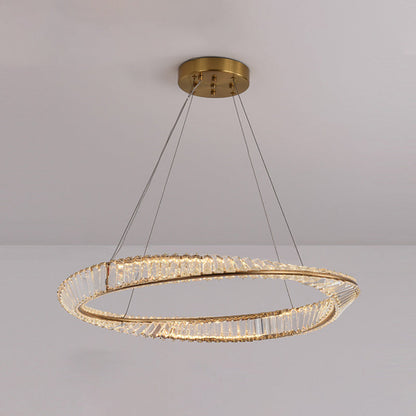 Céline Twisted Ring Crystal LED Chandelier