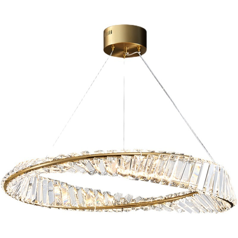 Céline Twisted Ring Crystal LED Chandelier