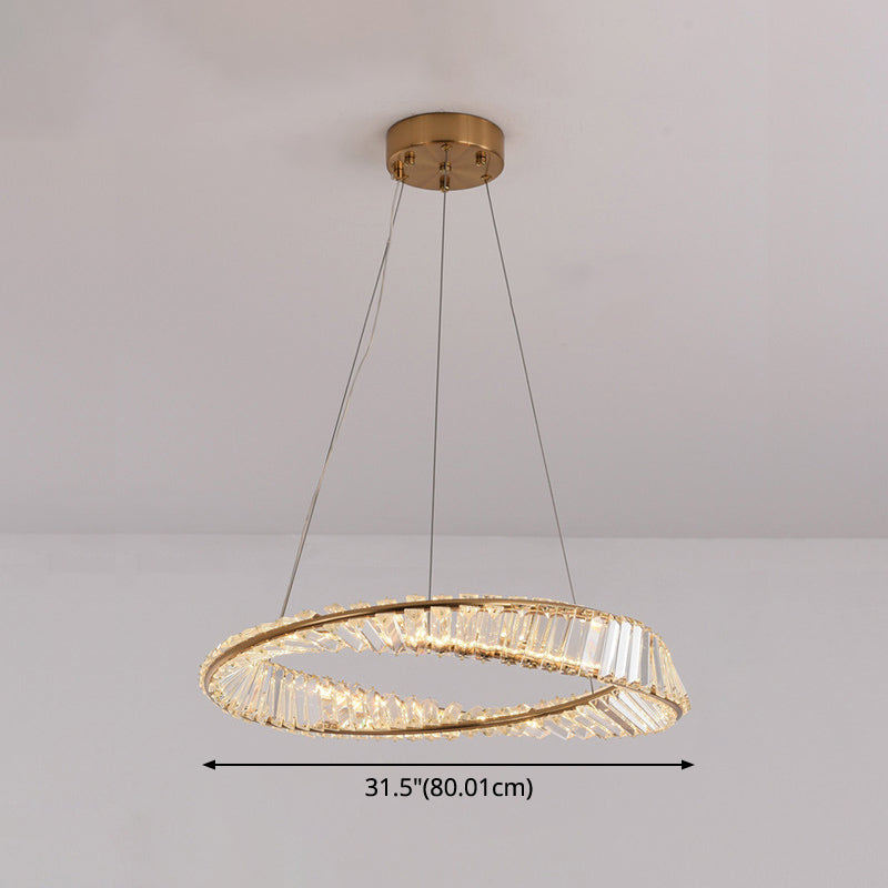 Céline Twisted Ring Crystal LED Chandelier