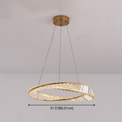 Céline Twisted Ring Crystal LED Chandelier