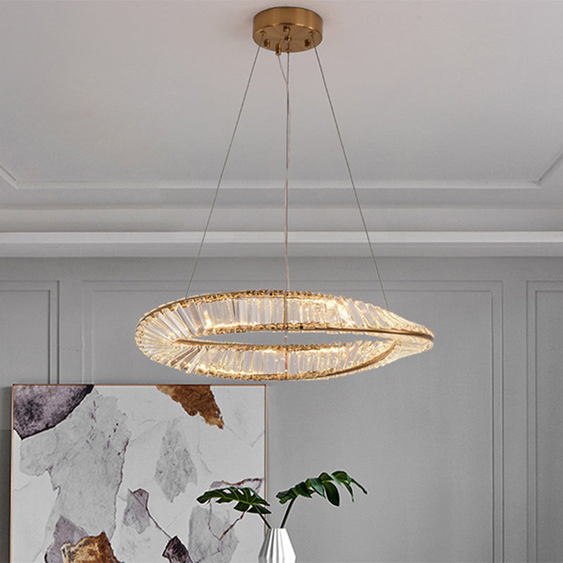 Céline Twisted Ring Crystal LED Chandelier
