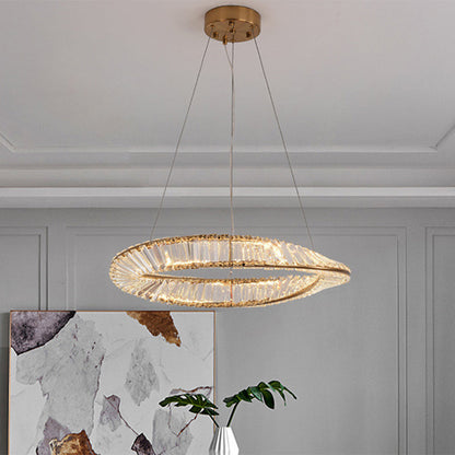 Céline Twisted Ring Crystal LED Chandelier