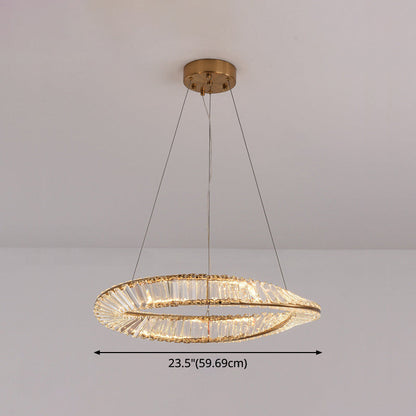 Céline Twisted Ring Crystal LED Chandelier