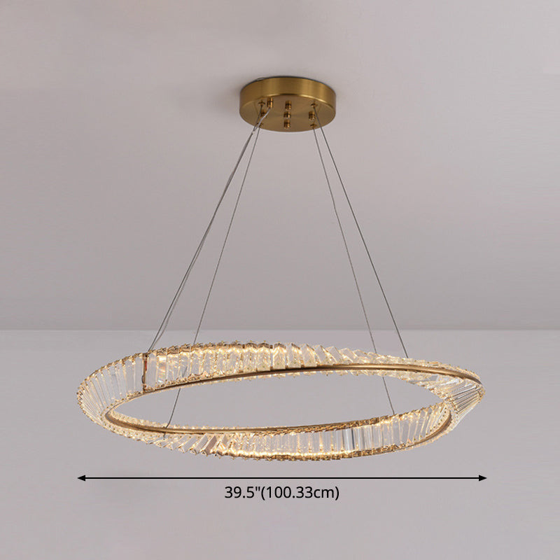 Céline Twisted Ring Crystal LED Chandelier