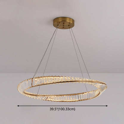 Céline Twisted Ring Crystal LED Chandelier