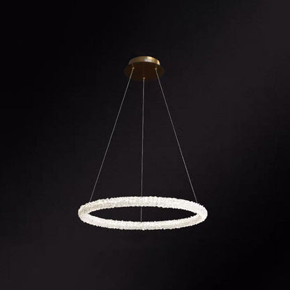 Elise Crystal Circle LED Pendant Light Modern Ring Chandelier