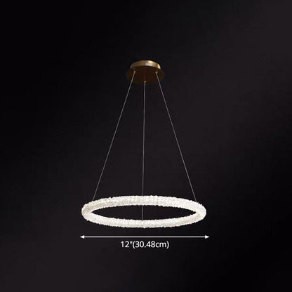 Elise Crystal Circle LED Pendant Light Modern Ring Chandelier