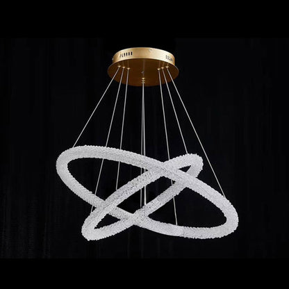 Elise Crystal Circle LED Pendant Light Modern Ring Chandelier