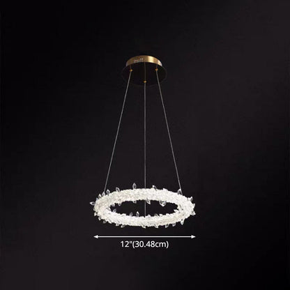 Elise Crystal Circle LED Pendant Light Modern Ring Chandelier