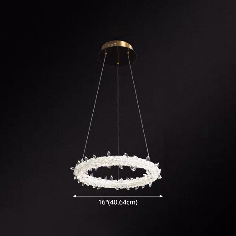 Elise Crystal Circle LED Pendant Light Modern Ring Chandelier