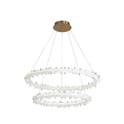 Elise Crystal Circle LED Pendant Light Modern Ring Chandelier