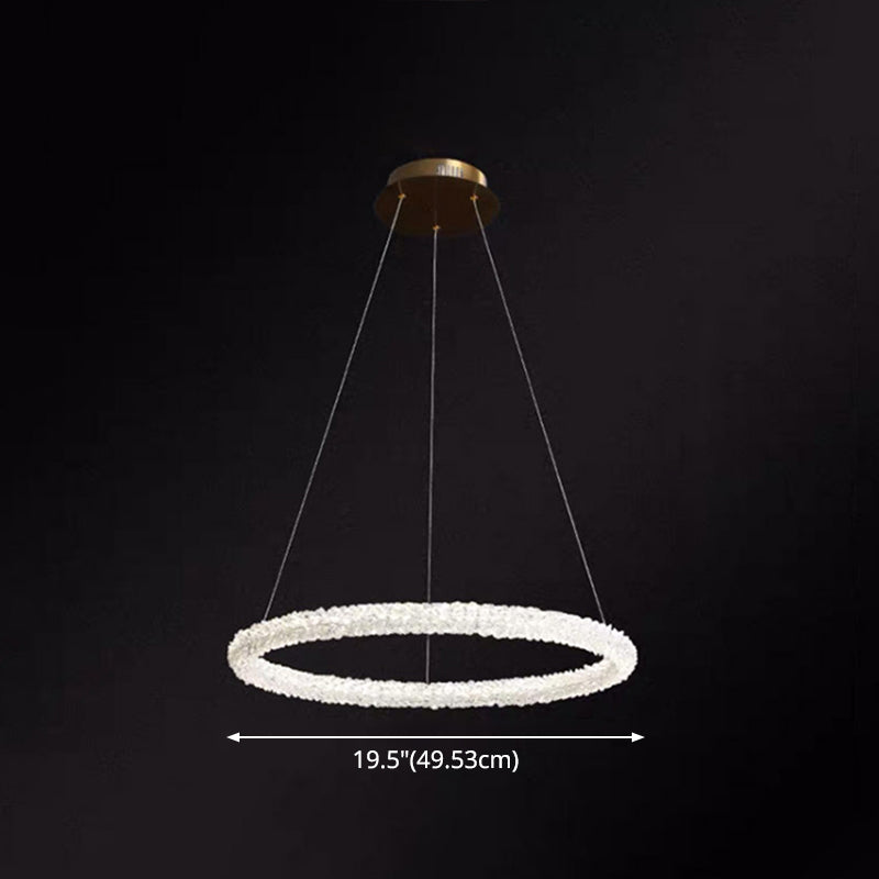 Elise Crystal Circle LED Pendant Light Modern Ring Chandelier
