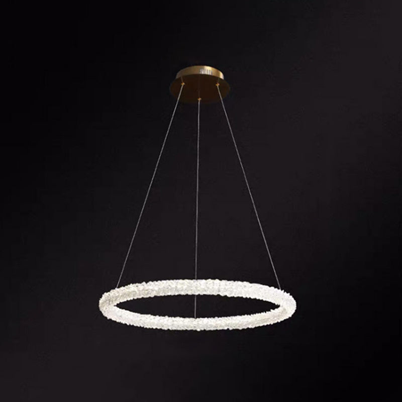 Elise Crystal Circle LED Pendant Light Modern Ring Chandelier