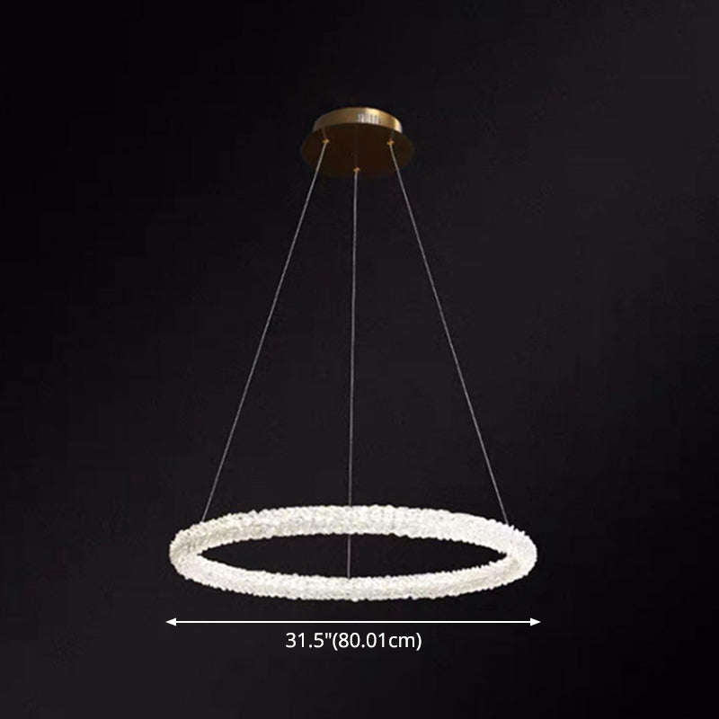 Elise Crystal Circle LED Pendant Light Modern Ring Chandelier