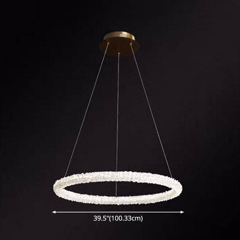 Elise Crystal Circle LED Pendant Light Modern Ring Chandelier