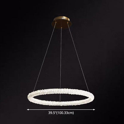 Elise Crystal Circle LED Pendant Light Modern Ring Chandelier