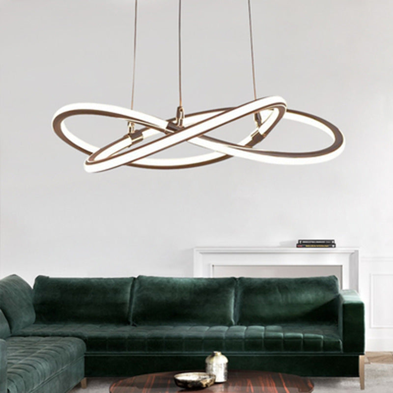 Clara Strip LED Pendant Light Gold Modern Chandelier