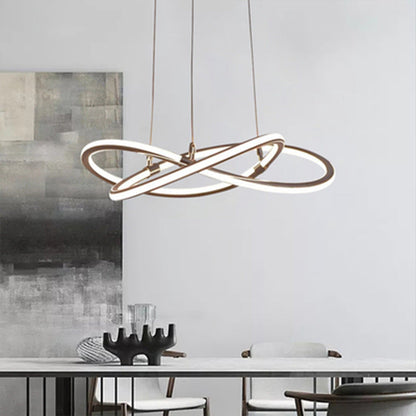 Clara Strip LED Pendant Light Gold Modern Chandelier
