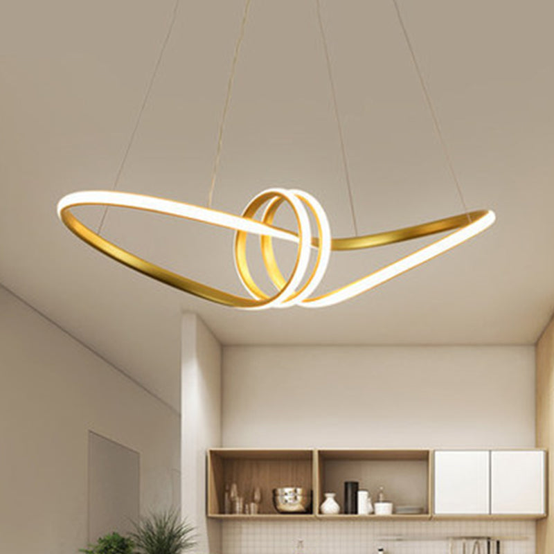 Léa Spiral LED Pendant Chandelier Gold Black Modern