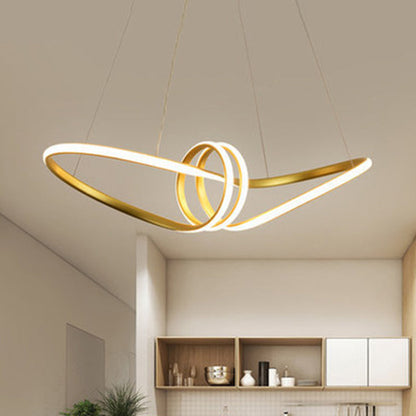 Léa Spiral LED Pendant Chandelier Gold Black Modern