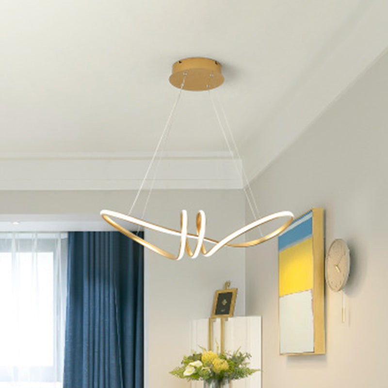 Léa Spiral LED Pendant Chandelier Gold Black Modern
