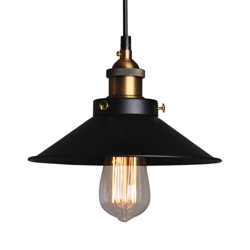 Élodie Cone Pendant Light Black Industrial Warehouse Lamp