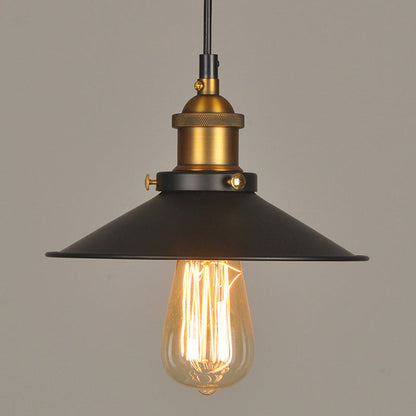 Élodie Cone Pendant Light Black Industrial Warehouse Lamp