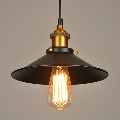 Élodie Cone Pendant Light Black Industrial Warehouse Lamp