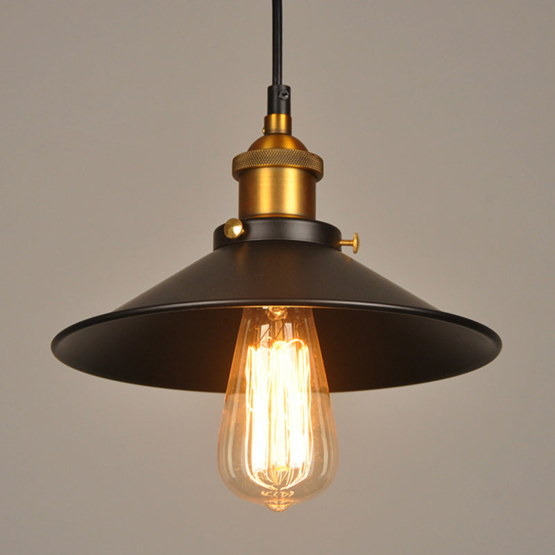 Élodie Cone Pendant Light Black Industrial Warehouse Lamp