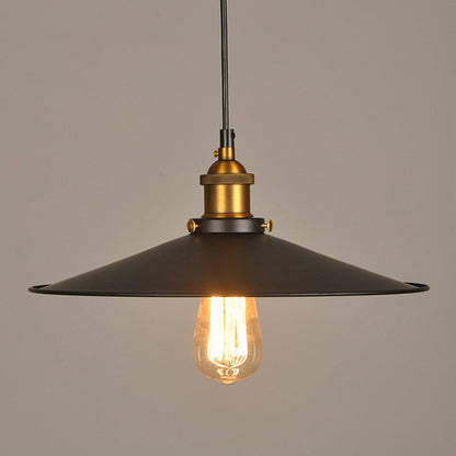 Élodie Cone Pendant Light Black Industrial Warehouse Lamp