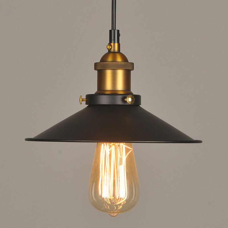 Élodie Cone Pendant Light Black Industrial Warehouse Lamp