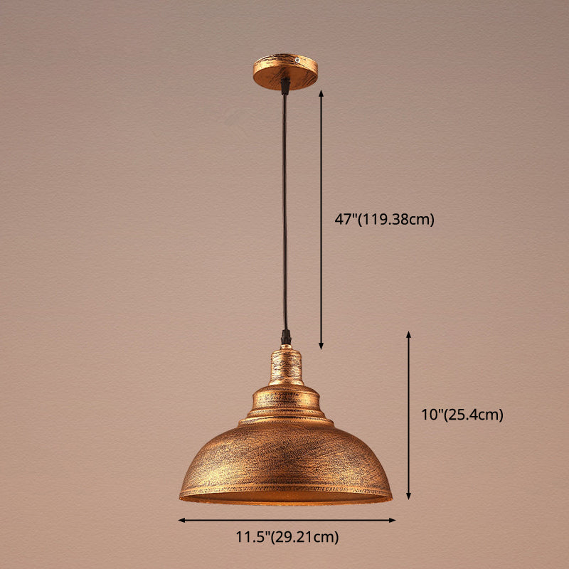 Aurélia Bowl Pendant Light Vintage Industrial Metal Hanging