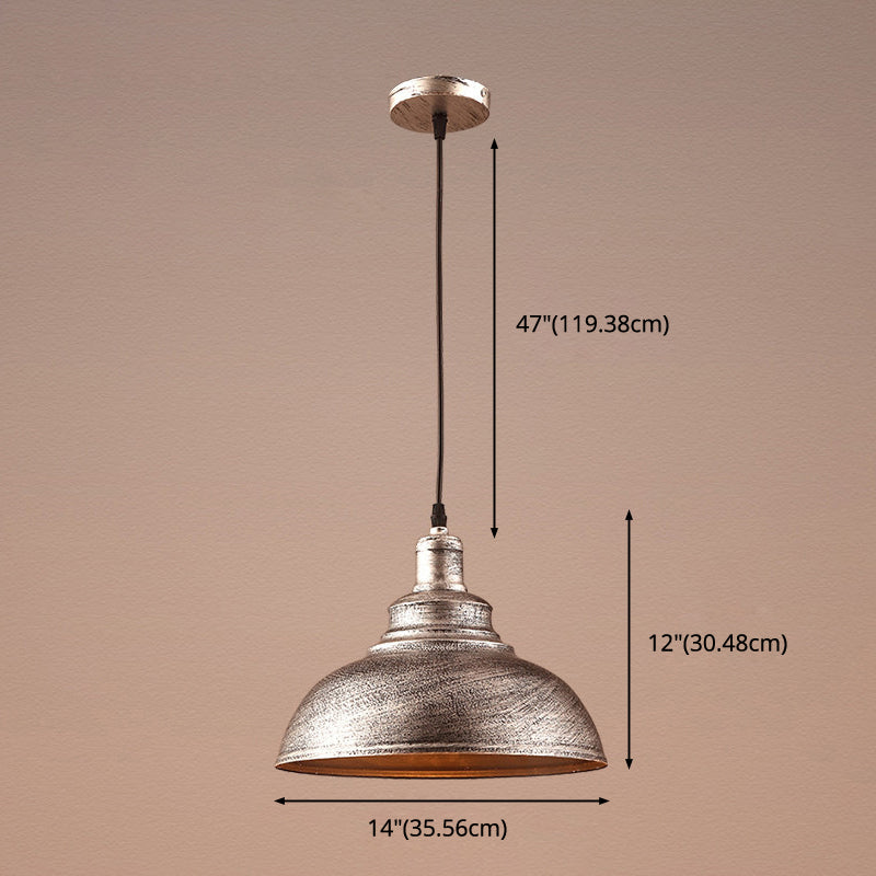 Aurélia Bowl Pendant Light Vintage Industrial Metal Hanging