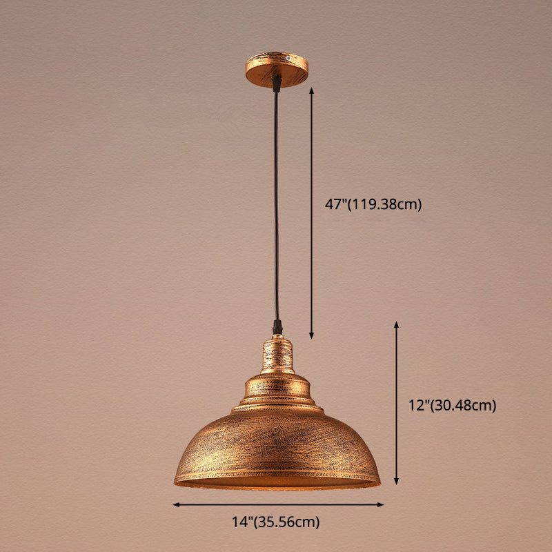 Aurélia Bowl Pendant Light Vintage Industrial Metal Hanging
