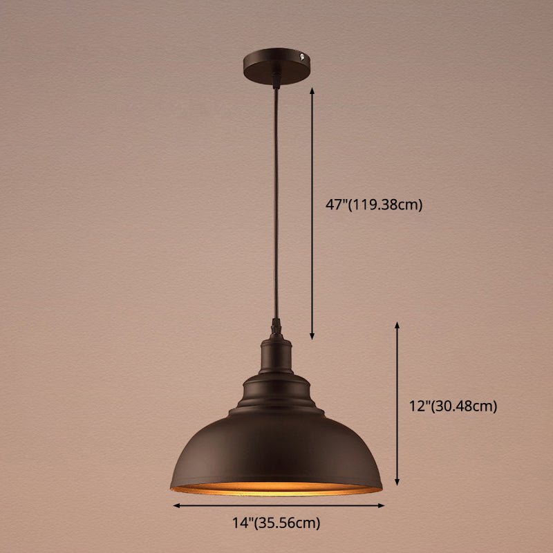 Aurélia Bowl Pendant Light Vintage Industrial Metal Hanging