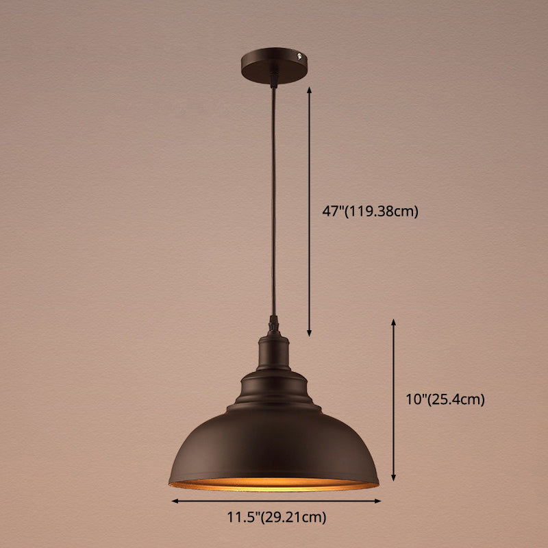 Aurélia Bowl Pendant Light Vintage Industrial Metal Hanging