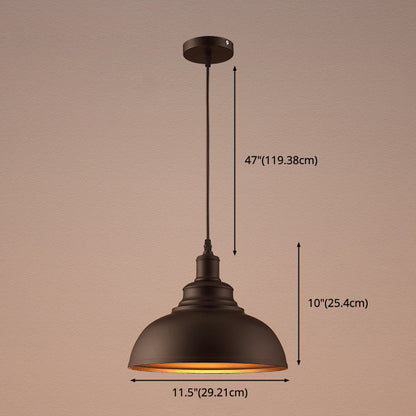 Aurélia Bowl Pendant Light Vintage Industrial Metal Hanging