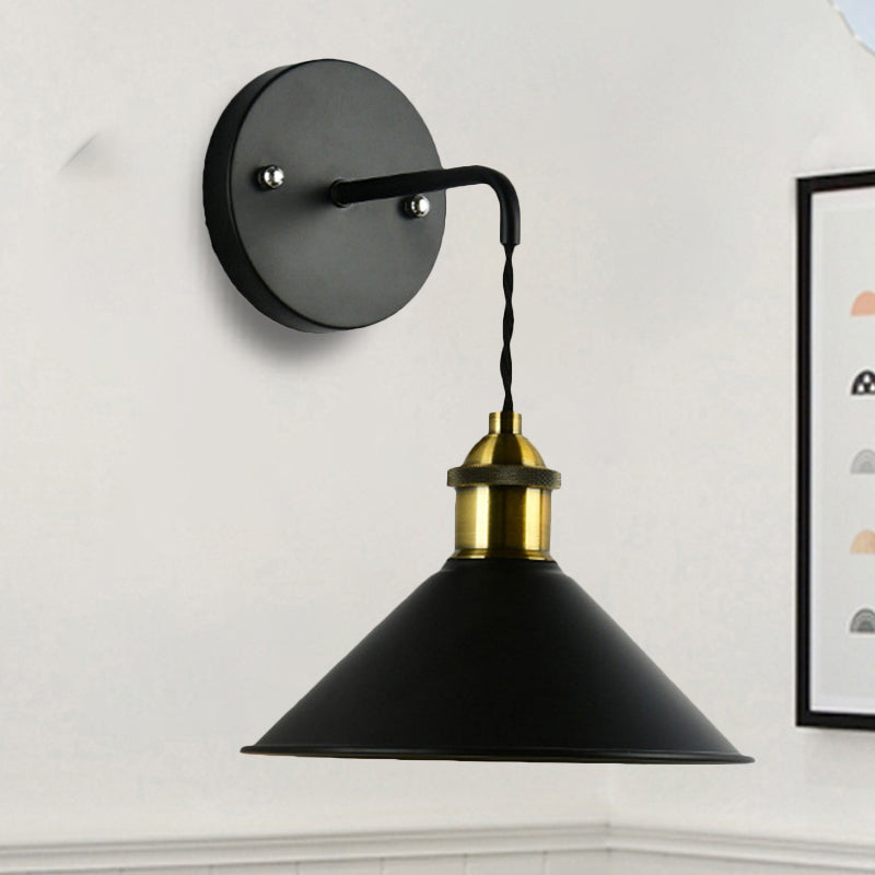 Thérèse Industrial Conical Wall Sconce 1-Head Black
