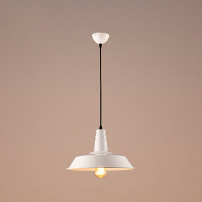 Elodie Industrial Metal Pendant Light Black White Hanging