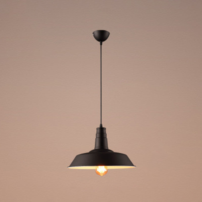 Elodie Industrial Metal Pendant Light Black White Hanging