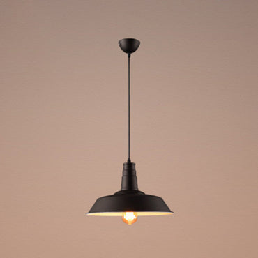 Elodie Industrial Metal Pendant Light Black White Hanging